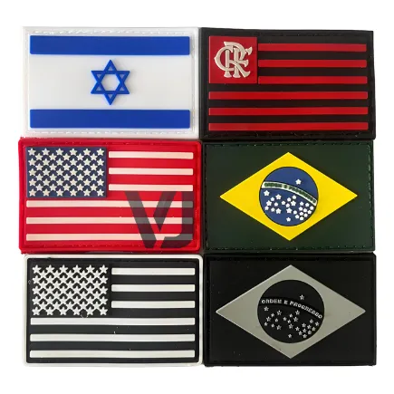 Bandeira Do Brasil E Eua Emborrachada Patch Com Velcro