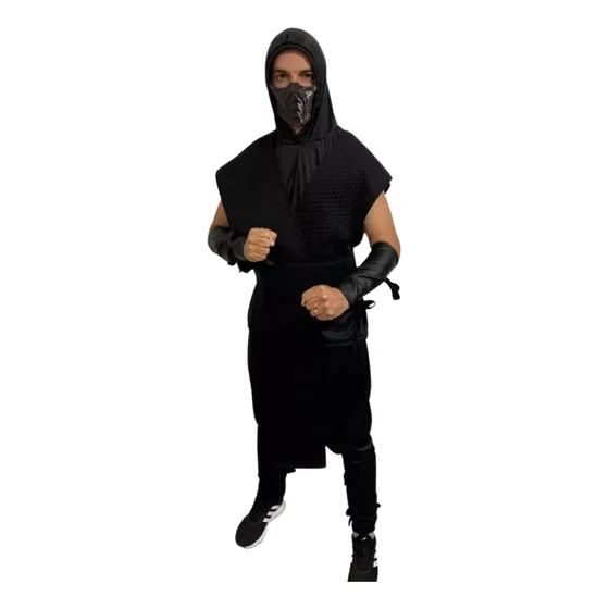 Fantasia Cosplay Mortal Kombat Noob Saibot Com Máscara 3d