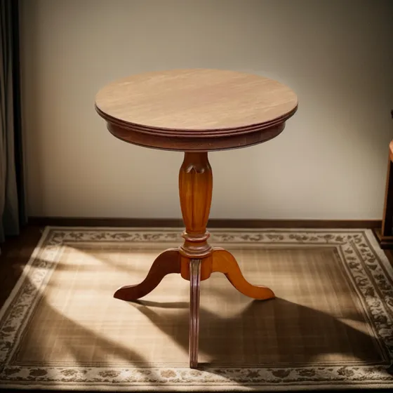 Mesa Lateral Estilo Inglês Antiga Em Madeira