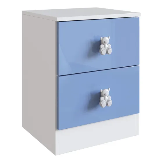 Mesa De Luz Infantil Con 2 Cajones Flex Rosa/celeste - Ltc