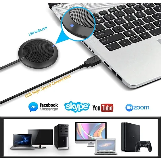 Microfono Para Videoconferencias Zoom Usb Con Boton Nuevo