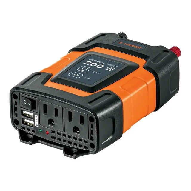 Inversor De Corriente Con Puerto Usb 200w Truper