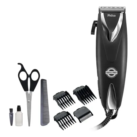 Cortador De Cabelos Philco Pcr12cr Skull Pro Chrome 9 Em 1 Cor Preto