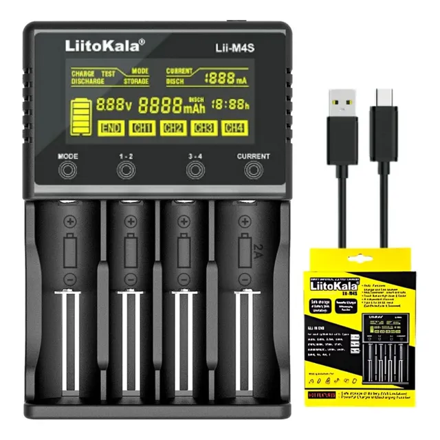 Carregador E Testador Bateria Inteligente Liitokala Lii- M4s