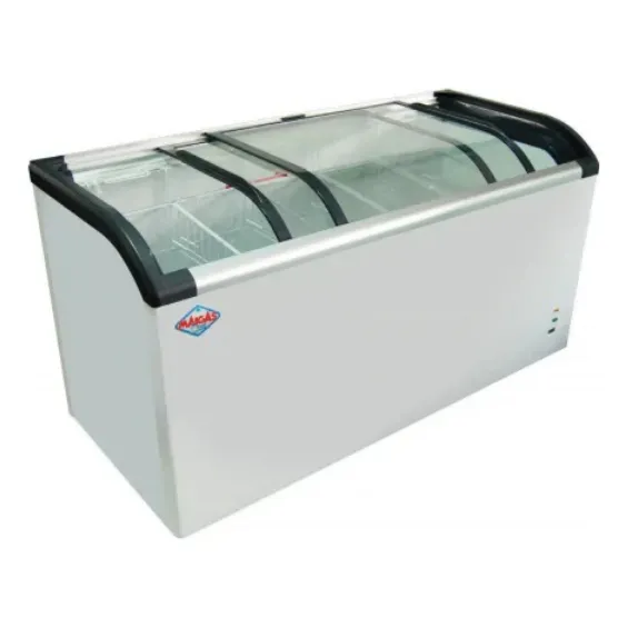 Congelador Tipo Isla Tapa Vidrio Curvo 520 Litros Maigas Color Blanco