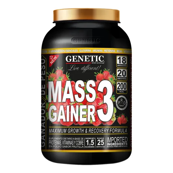 N° 1 Ganador Masa Muscular Magra 1,5kg Mass Gainer 3 Genetic