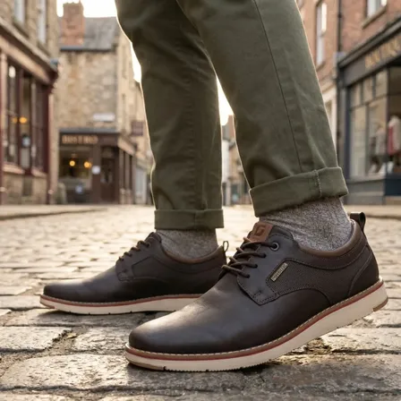 Sapato Social Oxford Casual Sola Antiderrapante Calce Facil