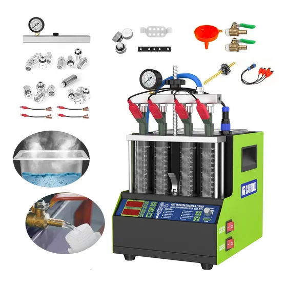 Laboratorio De Inyector De Banera alta presión Tina Ultrasónica Calentado 4 inyectores Con limpieza 1800ML Calentado a 45℃ para automóvil y motos 127V 70W