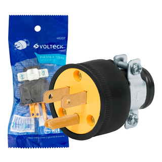 Clavija Ind Reforzada 2 Polos 3 Hilos 15a 125v Volteck 46207 Clavija Ind Reforzada 2 Polos 3 Hilos 15a 125v Volteck 46207