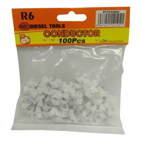 Grapa Para Cable R6 Con Clavo 100 Piezas Diesel Tools