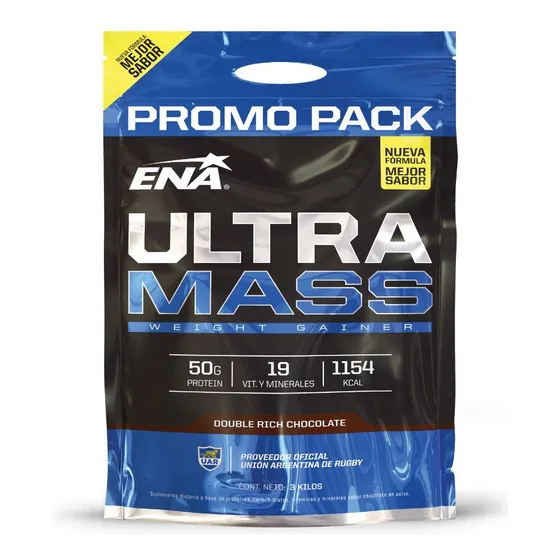 ENA Sport Ultra Mass Ganador De Peso Y Masa X3kg Sabor Chocolate
