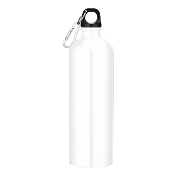 Botella De Aluminio Para Agua Tapa Rosca Y Mosqueton 800cc