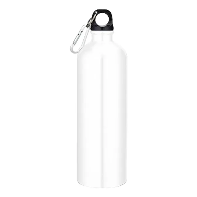 Botella De Aluminio Para Agua Tapa Rosca Y Mosqueton 800cc