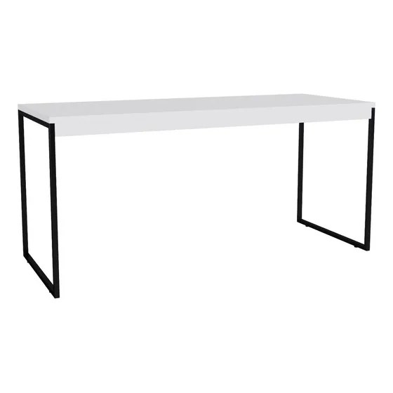 Mesa De Computador Escrivaninha Branca Pé Metalon Industrial 150x60 - Jm3 Móveis