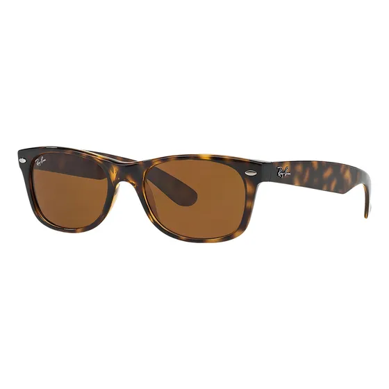 Anteojos de sol Ray-Ban New Wayfarer Classic talle Small diseño Liso armazón polished light havana y lente brown