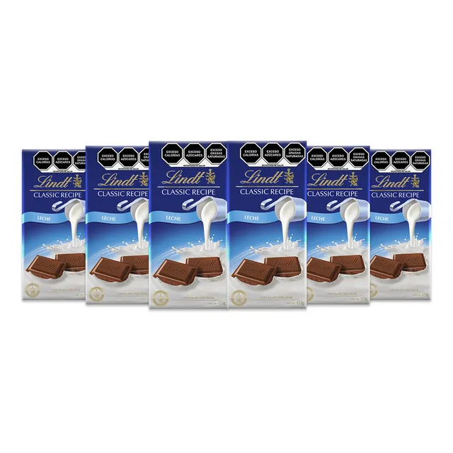Pack 6 Barras Chocolate Con Leche Lindt 125g