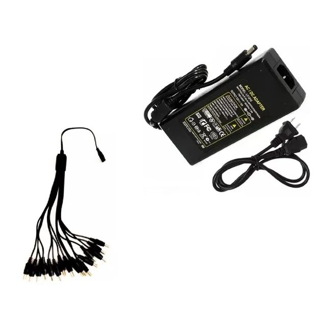 Eliminador Fuente Poder 12v 10a+ Cable Pulpo 1x16 P/ Camaras