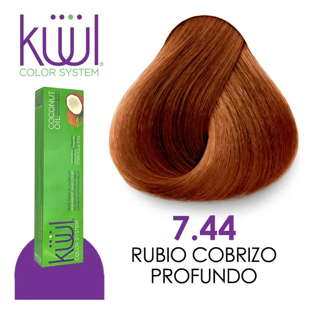 Kit Küül Tinte tono 7.44 rubio cobrizo intenso para cabello