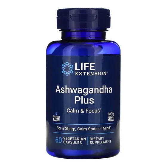 Ashwagandha Plus Sensoril® Life Extension X 60 Cáps. Veg. Sin Sabor