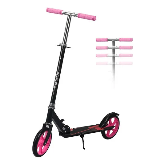 Novangua Hibabee Patín Completo Para Niños, Scooter Patin De Manillar Ajustable En 4 Niveles, Patín Plegable En Con Ruedas De Poliuretano De 28mm, Patines Del Diablo Clásico Ligero, Rosa