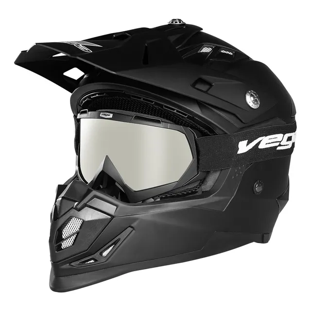 Casco Motocross Vega Mcx Moto Enduro + Antiparra + Lente