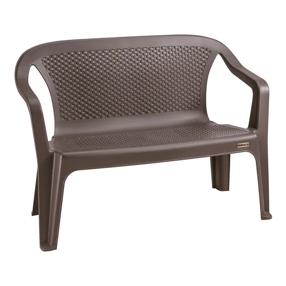 Mueble Plástico Doble Tejido Tip Mimbre 1.14mx58x79cm Marron