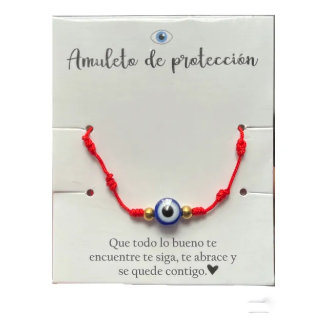 Pulsera Roja De 7 Nudos Y Ojo Turco  ( Lote De 5 Unidades)