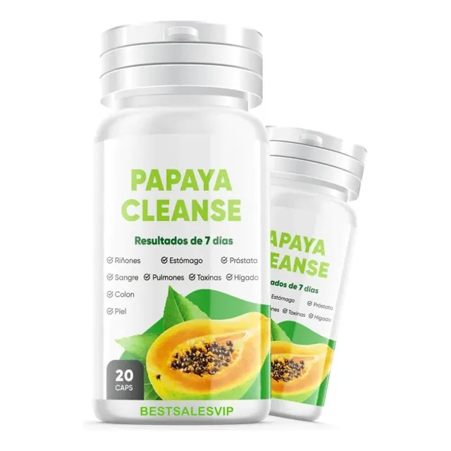 Papaya Cleanse 20 Capsulas X 02 Frascos - Sabor Sin Sabor