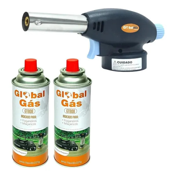 Maçarico Portátil Para Solda + 2 Spray Refil De Gás Butano