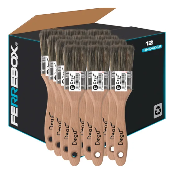 Pack De 12 Brocha 1 1/2 Pulgada M/madera 5/8 Degú | Wesser