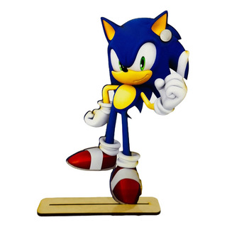 1 Figura Corte Laser Con Impresión Sonic Azul 1 Figura Corte Laser Con Impresión Sonic Azul