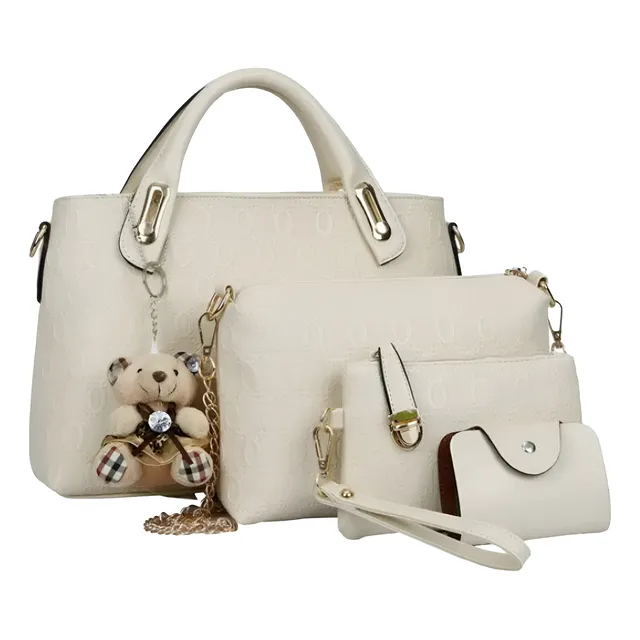 Set Cartera Bolso Billetera 4 En 1 Elegante Osito