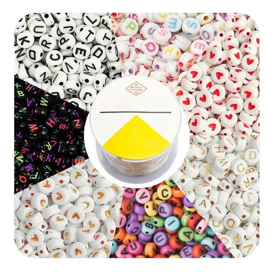 Kit 7 Diseños De Letras Acrílico Pulseras Collares Bisutería