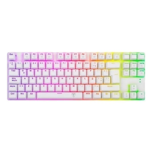 Teclado gamer T-Dagger Bora QWERTY T-Dagger Blue español color blanco con luz RGB