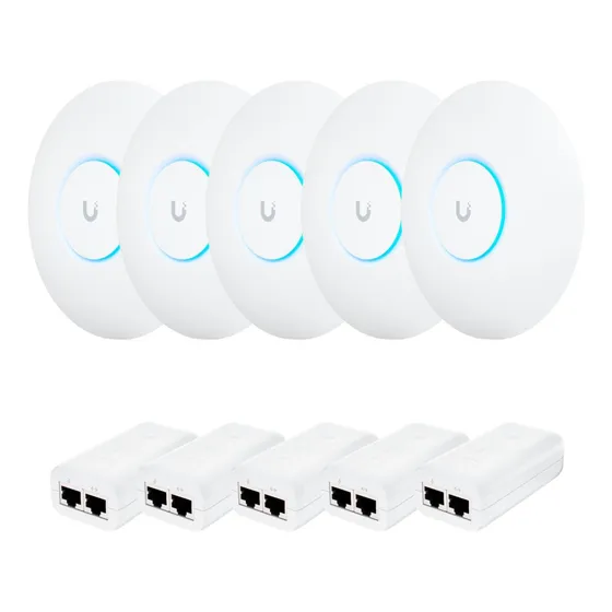 Access Point Ubiquiti Unifi U6+ Plus + Fonte Poe Kit C\ 5uni