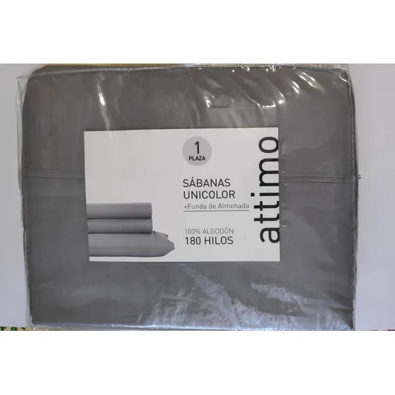 Juego De Sábanas 1 Plaza Attimo 180 Hilos Algodón 100%