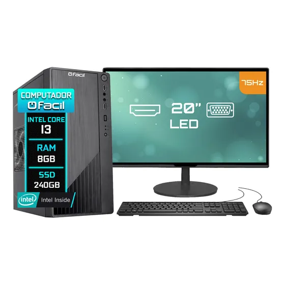 Computador Completo H61 Intel Core I3 8gb Ssd 240gb