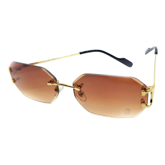Estilo De Lentes De Sol Sin Montura De Lujo Y Marca Colorida