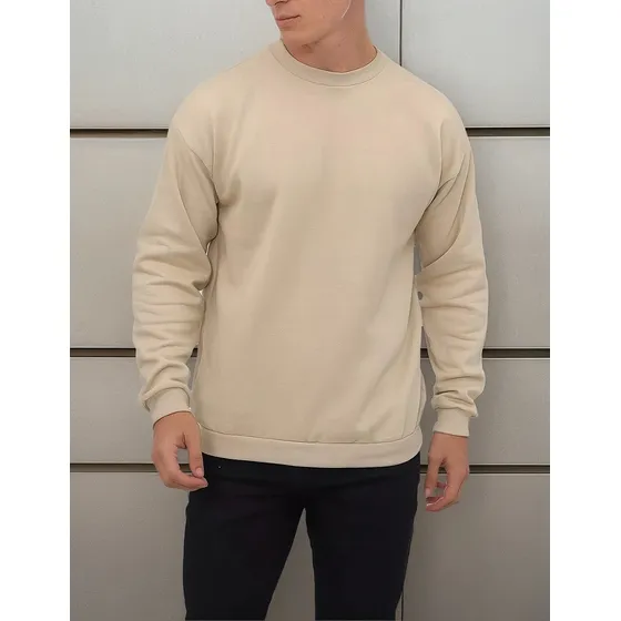 Blusa Moletom Gola Careca Frio E Inverno Sem Bolso Cores 