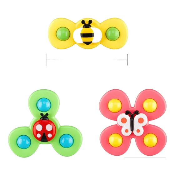 Juguete Sensorial Giratorio Con Ventosa X 3 - Bebes