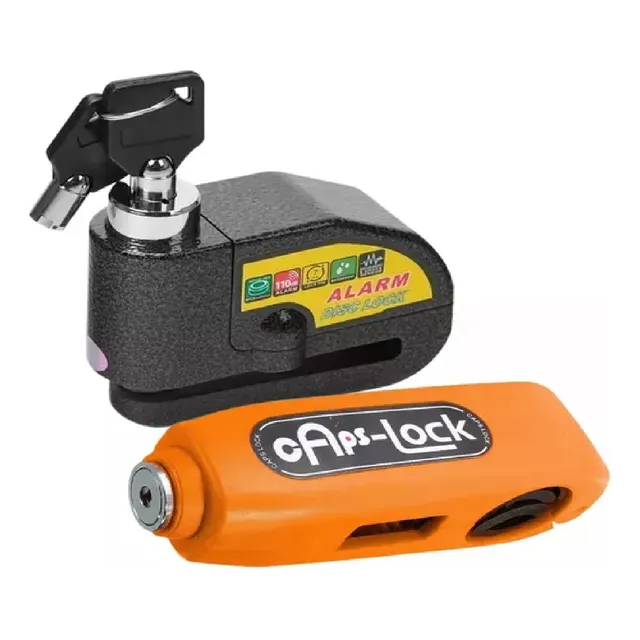 Candado Moto Alarma Freno De Disco + Candado Manilar Seguro