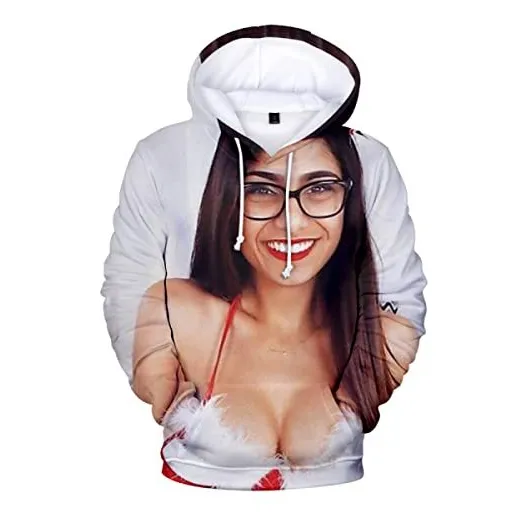 Moletom Com Capuz Com Estampa Mia Khalifa, Moda Hip Hop