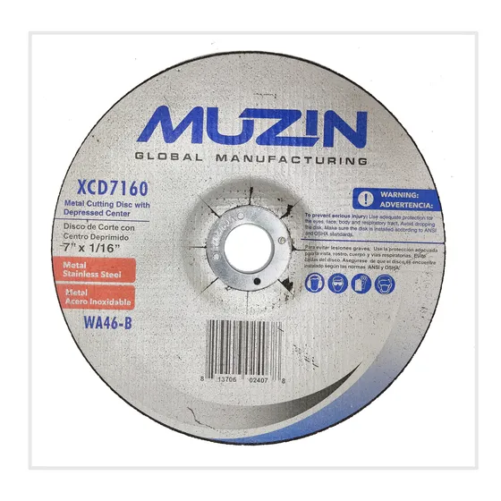 Disco De Corte Centro Deprimido Para Métal 7 X 1/6  Muzin 