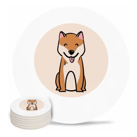 Posavaso Ceramica Juego 6 Taza Base Corcho Uso Para Casa