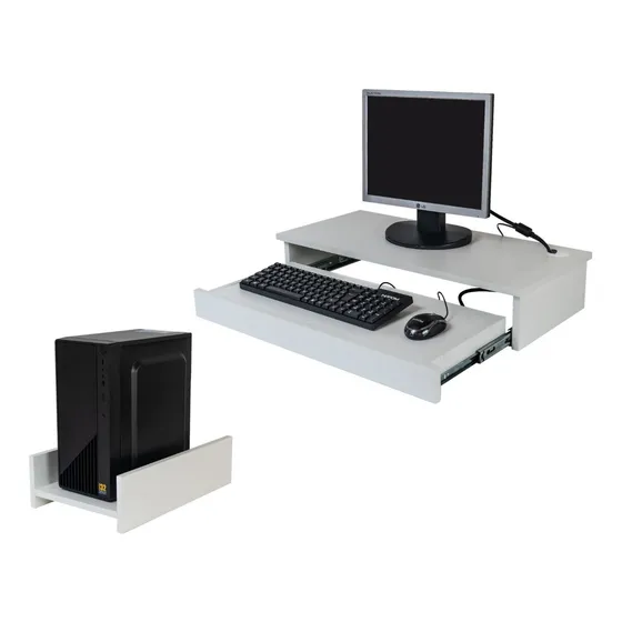 Suporte P/monitor,teclado E Mouse + Suporte P/ Cpu De Brinde