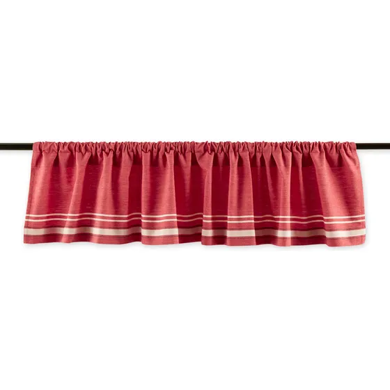 Cenefa De Ventana 100% Algodón 72x14 Rojo Cambray