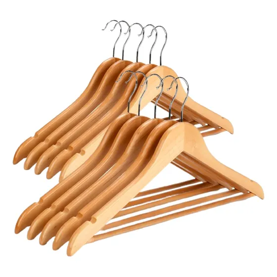 Kit 10 Cabides De Madeira Adulto Roupa Cabide Prime Atacado - Avbshop