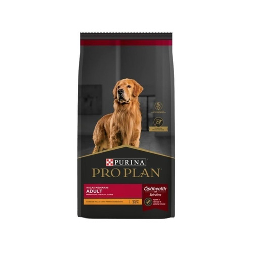 Alimento Pro Plan OptiHealth para perro adulto de raza mediana sabor pollo y arroz en bolsa de 15kg
