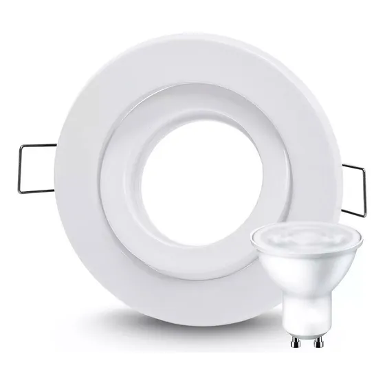 Pack X20! Spot Led Embutir Circular Plastico + Dicro Led 7w