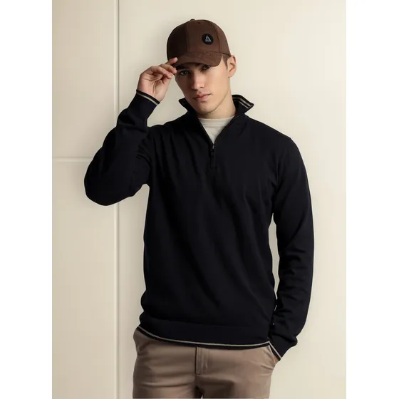 Sweater Hombre Kevingston Brass 1/2 Cierre Azul Marino